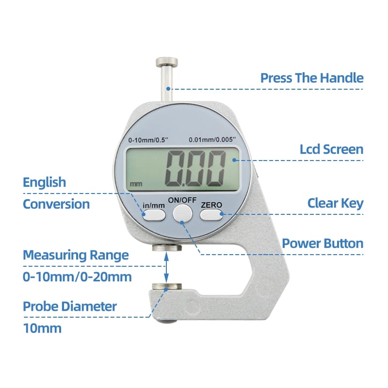 (🔥Hot Sale 48% OFF)Digital Display Thickness Gauge