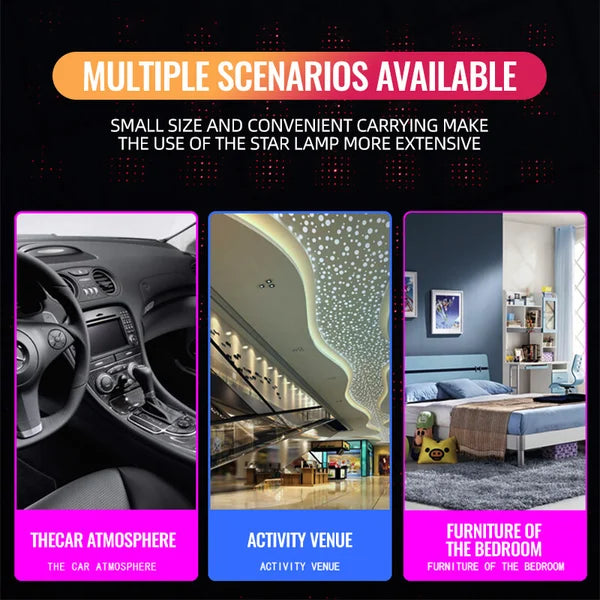 (Buy 1 Get 1 Freeš„) Car EssentialsāØUSB LIGHT CAR STAR PROJECTOR