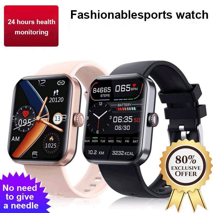 【All day monitoring of heart rate and blood pressure】 Bluetooth fashion watch(Support 24 languages)