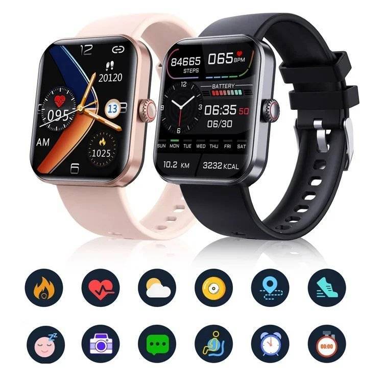【All day monitoring of heart rate and blood pressure】 Bluetooth fashion watch(Support 24 languages)