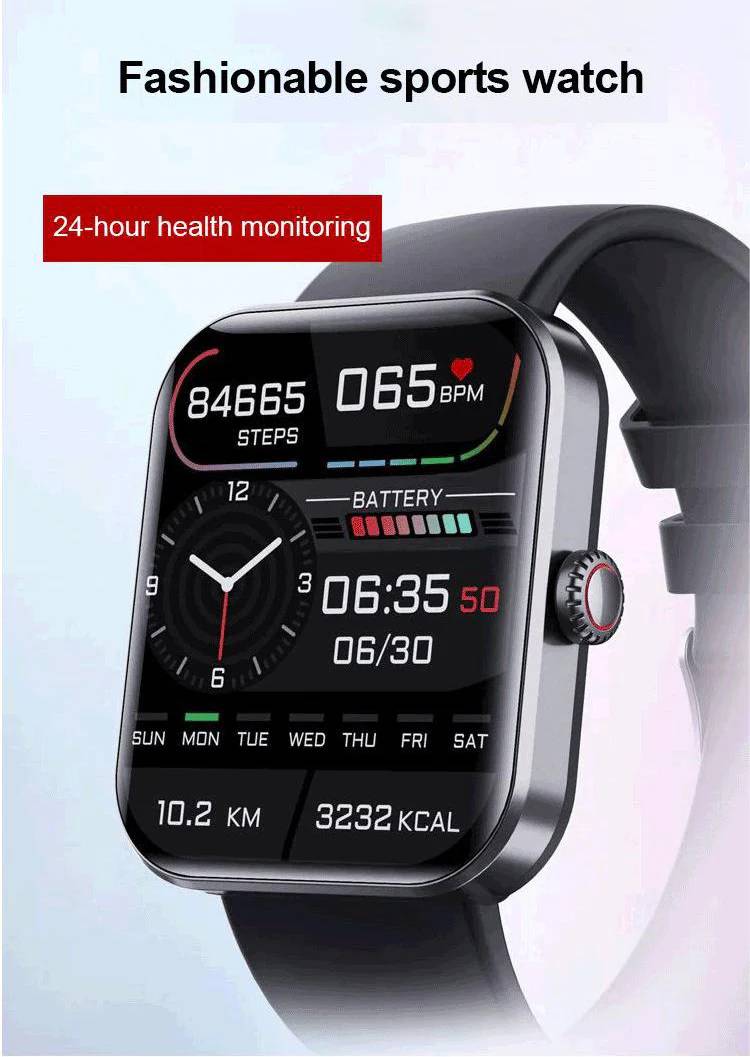 【All day monitoring of heart rate and blood pressure】 Bluetooth fashion watch(Support 24 languages)